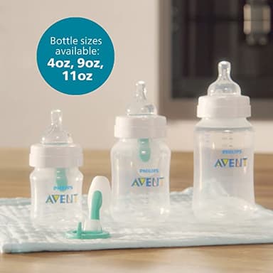 Philips Avent Anti-Colic Baby Bottle with AirFree Vent, 9oz, with Flow 2 Nipples, 1m+, 2pk, Clear, SCY703/02 - Image 11