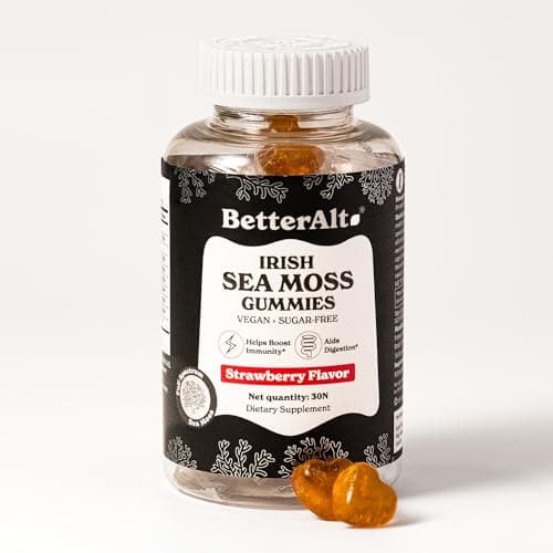 Better Alt Irish Sea Moss Gummies | Strawberry Flavor | Lab-Tested for Purity | Supports Immune Health & Energy | 1-Month Pack - Image 1