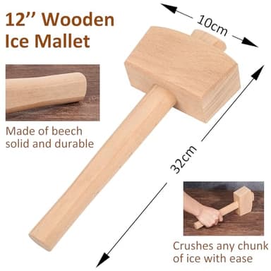 Lewis Ice Bag and Mallet, Ice Crushers for Home Use, Ice Crushing Bag for Bartender Kit Set & Bar Tools Kitchen Accessory - Image 3