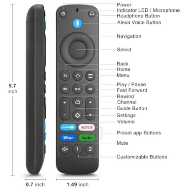 Replacement Voice-Remote-Control for TV-Stick/TV Cube and for Insignia/Toshiba/Pioneer Smart TVs - Image 7