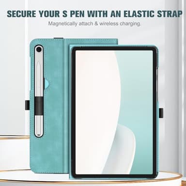 Fintie Case for Samsung Galaxy Tab S10 Lite/ S10 FE/ S9 FE 5G 10.9 Inch/Tab S9 11 Inch with S Pen Holder, Multi-Angle Viewing Protective Cover with Pocket, Auto Sleep/Wake, Turquoise - Image 8