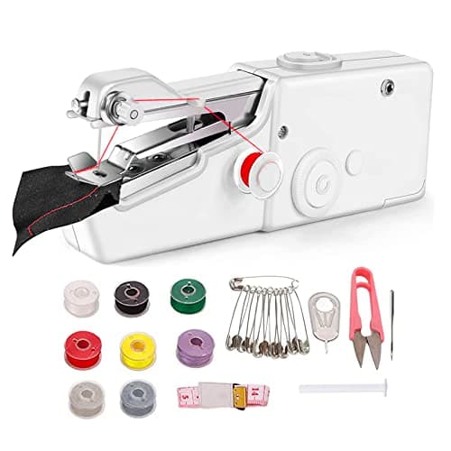Handheld Sewing Machine, Quick Sewing Portable Mini Sewing Machine Suitable for Home, White - Image 1