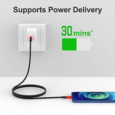 1ft iPhone Charger Short Lightning Cable, 3-Pack MFi-Certified iPhone Charger Cable 1 Foot Charging Cord for iPhone 12 11 Pro X XS Max XR/8 Plus/7 Plus/6/6s Plus/5s /5c/iPad Mini Air(red) - Image 6
