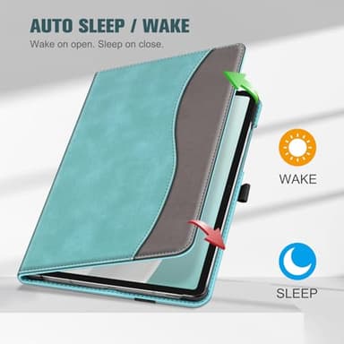 Fintie Case for Samsung Galaxy Tab S10 Lite/ S10 FE/ S9 FE 5G 10.9 Inch/Tab S9 11 Inch with S Pen Holder, Multi-Angle Viewing Protective Cover with Pocket, Auto Sleep/Wake, Turquoise - Image 4