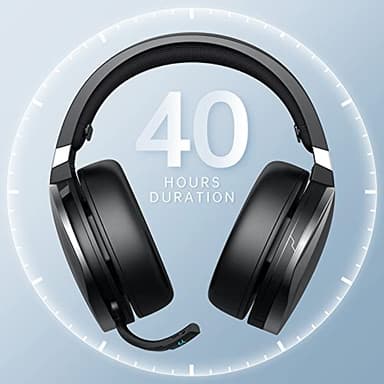 KOFIRE UG-06 Wireless Gaming Headset, 2.4GHz Bluetooth Gaming Headphones with Noise Cancelling Microphone for PS5, PS4, PC, Switch, Mac, RGB Light, Blackwhite - Image 2