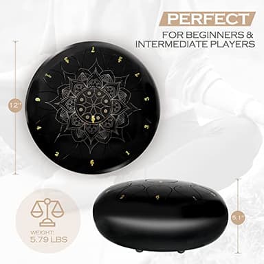 Lexington 13 Notes 12 Inches Steel Tongue Tank Drum Set C Key Lotus Pattern - Image 4