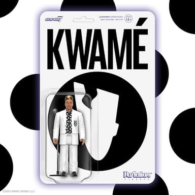 Super7 Kwamé White and Black Polka Dot - 3.75" Kwamé Action Figure with Accessory Hip Hop Collectibles and Retro Toys - Image 6