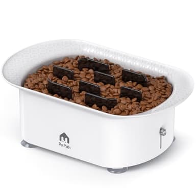 PETPATH Slow Feeder Dog Bowls,with Maze Puzzle Anti-Slip Interactive Feeding Slow Down Eating,Anti -Slip Pet Food Dish for Medium Breed(with Suction Cup Foot Pad 2-6 Cups) - Image 1