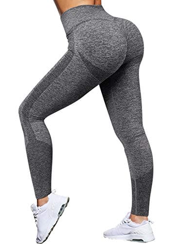 OMKAGI Women Scrunch Butt Lifting Leggings Seamless High Waisted Workout Yoga Pants(M,590-Gray) - Image 1