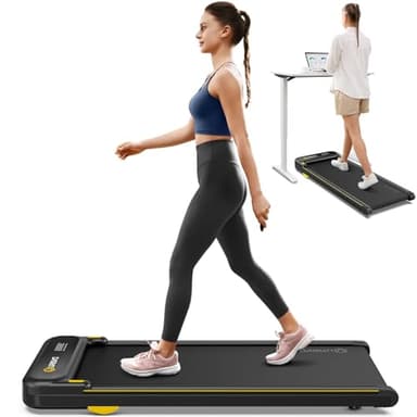 UREVO Walking Pad, Under Desk Treadmill for Home Office, Portable Desk Treadmill with Double Shock Absorption Remote Control LED Display, 265 Lb Capacity - Image 1