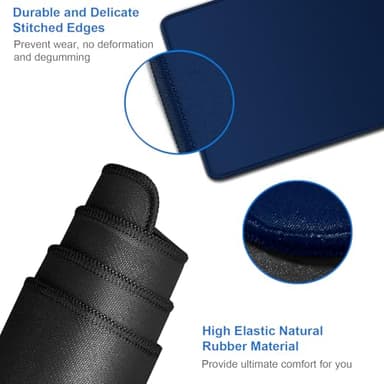 Large Mouse Pad, 31.5x15.7 inch Large Extended Computer Keyboard Mouse Mat, Water Resist Non-Slip Mousepad Rubber Base Long XXL Desk Mouse Pad for Work & Gaming, Office & Home, Dark Blue - Image 5