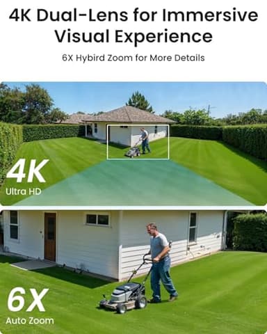 REOLINK PTZ Security Camera System 4K, IP PoE 360 Camera with Dual-Lens, Auto 6X Hybrid Zoomed Tracking, 355 Pan & 90 Tilt, Outdoor Surveillance, AI Detection, TrackMix PoE - Image 2