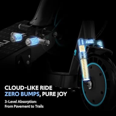 Electric Scooter for Adults, Foldable E-Scooter with Dual Suspension & Front/Rear Turn Signal Lights, 650W Motor, 36V 18AH Battery, Up to 25 Miles Range & 22 MPH, 10" Large Honeycomb Solid Tires - Image 3