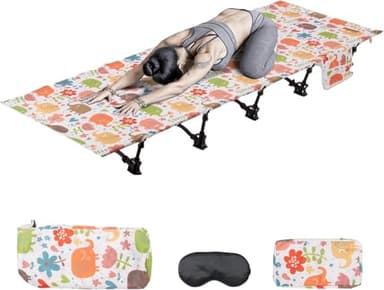 HITORHIKE Camping Cot Compact Folding Cot Bed for Outdoor Backpacking Camping Cot Bed (Coloured Elephant) - Image 1