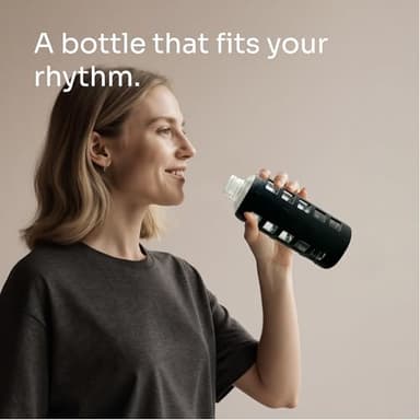 purifyou 40oz / 32oz / 22oz / 12oz Borosilicate Glass Water Bottle with Time & Volume Markers, Silicone Sleeve, Stainless Steel Lid | Reusable Glass Bottle for Water & Juice (22oz Jet Black) - Image 8