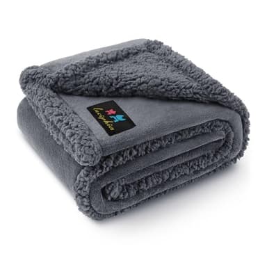 Waterproof Pet Blanket, Liquid Pee Proof Dog Blanket for Sofa Bed Couch, Reversible Sherpa Fleece Furniture Protector Cover for Small Medium Large Dogs Cats, Dark Gray Medium(57" x 40") - Image 1