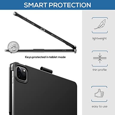 typecase Touch Keyboard Case for iPad Air 11-inch(M3/M2, 2025/2024) & iPad Pro 11(4th/3rd/2nd/1st Gen), Multi-Touch Trackpad, 11-Color Backlight, 360°Rotatable for iPad Air 5/4th Gen, Gray - Image 6
