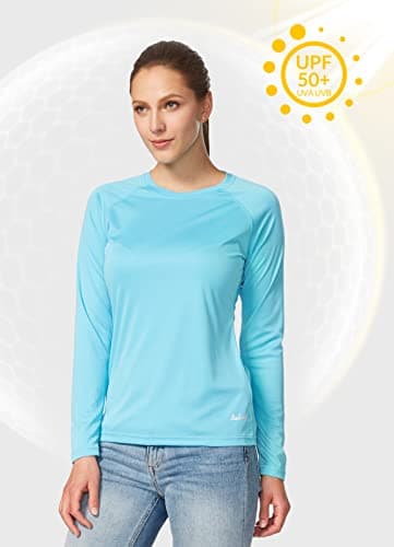 baleaf Women's Long Sleeve Hiking Shirts UPF 50+ Uv Protection SPF Fishing Tops Lightweight Quick Dry Rash Guard Swimwear Outdoor Clothes Blue Size XL - Image 3