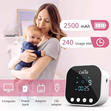 Lulia Double Electric Breast Pump, Breastfeeding Pump 4 Modes & 9 Levels, Low Noise, Anti-Backflow & LED Display, BPA Free, Portable Breast Pumps with 10 Breastmilk Storage Bags and 24mm Flange - Image 6