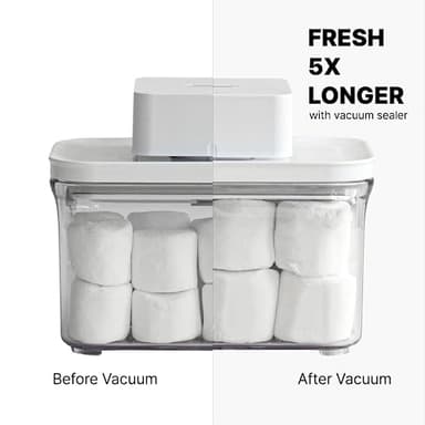 VAKUEN Premium Airtight Food Storage Containers Mega 8P/Set. Total 46.11cup, 7pcs Container and Vacuum Sealer. Smart One-Click Seal Lid, Patented Double Silicone Lining, 100% Leak Proof, BPA-FREE - Image 2