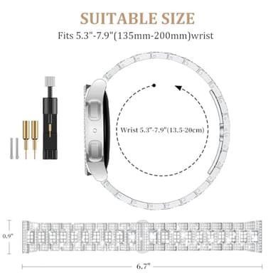 Mesime Compatible for Apple Watch Band with Screen Protector Case, Jewelry Replacement Bands 46mm 45mm 44mm 42mm 41mm 40 mm 38mm 2 Pack Protective Cover for iWatch Series 11/10/9/8/7/6/5/4/3/2/1/SE Women - Image 3