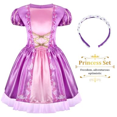 LIMIROLER 18 Pcs Princess Dress Up Clothes for Little Girl Role Play Costume Gift Set, Princess Dress Up Toys for Toddler Girls, Birthday Christmas Party Gifts for Girls Aged 3-6 Years Old - Image 6