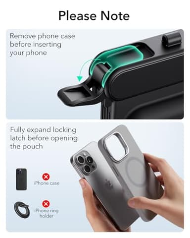 ESR Waterproof Phone Pouch for iPhone 15 Pro Max /14 Pro Max, Underwater Touch Sensitivity, IPX8 Floating Waterproof Cellphone Case with Lanyard, Dry Bag for Snorkeling, Black - Image 9