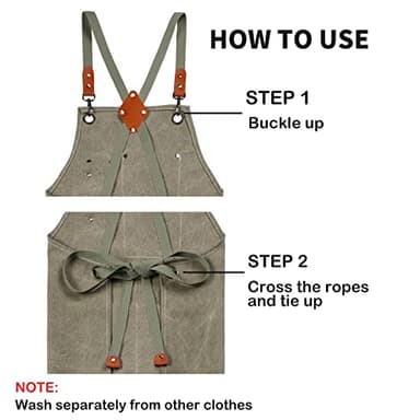 ZOMAO Cotton Canvas Cross Back Apron for Men and Women,Chef Apron With Adjustable Strap and Large Pockets,Kitchen Cooking Baking Bib Heavy Duty Work Apron - Image 6
