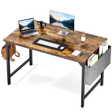 Sweetcrispy Computer Office Desk 48 Inch Kids Student Study Writing Work with Storage Bag & Headphone Hooks Modern Simple Home Bedroom PC Table - Image 1