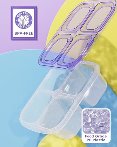Canfanni 5 Pcs Bento Snack Containers, Reusable 4 Compartment Divided Food Storage Containers, Divided Lunchable Container for School, Work and Travel (All Transparent) - Image 5
