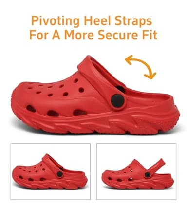 Kids Boys Girls Garden Clog Slip On Slide Sandals Beach Water Shoes Red Big Kid 4 - Image 3
