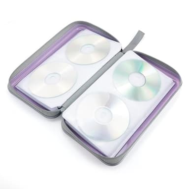 Alavisxf CD Case, 96 Capacity Hard Plastic DVD Disc Storage Case Holder with Zipper - Portable CD DVD Organizer for Car, Home, Travel (Lavender) - Image 3