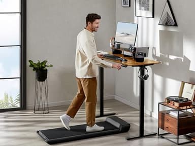 WALKINGDESK 48x24 Inches Electric Standing Desk with Drawer and Monitor Stand, Height Adjustable Stand up Desk for Home Office, Ergonomic Sit to Stand Table with Phone Holder, 3 Hooks, Rustic Brown - Image 2