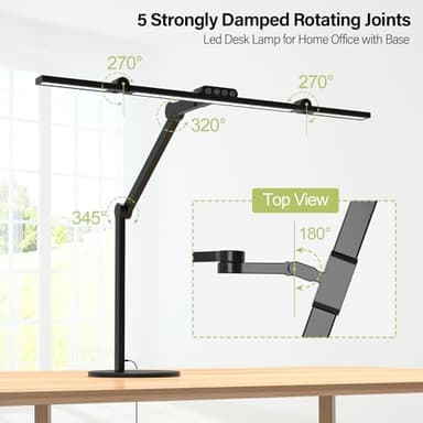 Micomlan Architect Desk Lamp with Atmosphere Lighting, Adjustable Led Desk Light for Home Office with Base, 24W Bright Auto Dimming Table Light with Rotatable Swing Arm for Workbench Computer - Image 6