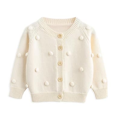 Simplee kids Baby Sweater Valentine's Day Cardigan Embroidery Knit Coat for Winter Spring for 2-3 Years - Image 2
