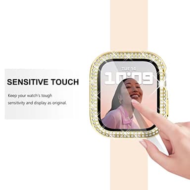 Surace 40mm Case with Screen Protector, Bling Diamond Overall Protective Case Compatible with Apple Watch Series 6/5/4 SE, 40mm, Gold - Image 5