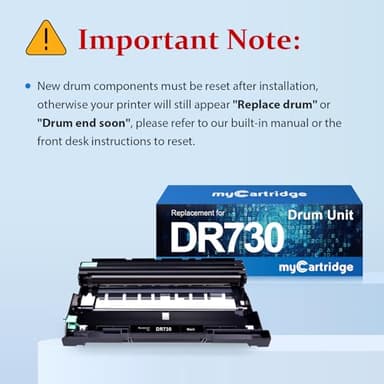 myCartridge Compatible DR730 Drum Unit Replacement for Brother DR-730 DR730 DR 730 to Compatible with MFC-L2710DW MFC-L2750DW HL-L2370DW HL-L2395DW DCP-L2550DW HL-L2350DW Printer (2 Drum, NOT Toner) - Image 7