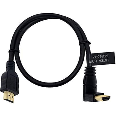 Poyiccot 8K HDMI Cable 2feet, HDMI 2.1 Cable 90 Degree Down Angle Male to Male Adapter Support 48gbps, 8K@60Hz, 4K@120, 7680P for TV/Xbox /PS4 /PS5(M/M Down) - Image 1