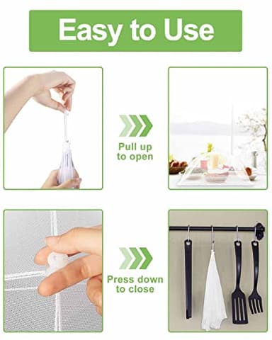 Lauon Large Food Cover,6 Pack Mesh Food Tent,17"x17",White Nylon Covers,Pop-Up Umbrella Screen Tents,Patio Net for Outdoor Camping, Picnics, Parties,BBQ,Collapsible and Reusable - Image 6