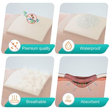 Dimora Silicone Foam Dressing with Border 20 Pack Adhesive 4"x4" Waterproof Wound Dressing Bandage for Wound Care - Image 5