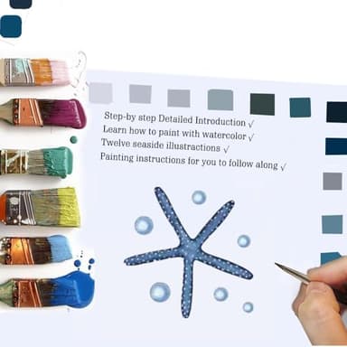 Watercolor Workbooks Coloring Book Beginner Friendly Painting Kit Easy Nature Scenes Paint Set Art Crafts for Creative Exploration Gift for Adults Teens (Flowers, Without Palette) - Image 3