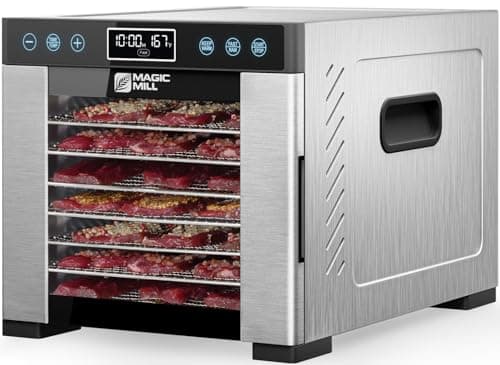Magic Mill Pro Food Dehydrator Machine | 7 Stainless Steel Trays | Dryer for Jerky, Dog Treats, Herb, Meat, Beef, Fruit | Keep Warm Function, Digital Timer and Temperature Control, ETL Approved - Image 1