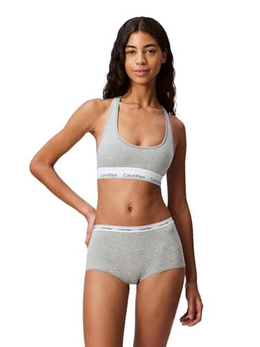Calvin Klein Modern Cotton Unlined Wireless Bralette, Grey Heather, Small - Image 1