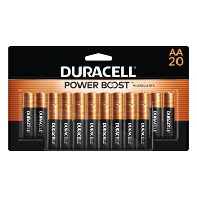 Duracell Coppertop AA Batteries with Power Boost Ingredients, 20 Count Pack Double A Battery with Long-lasting Power, Alkaline AA Battery for Household and Office Devices - Image 1