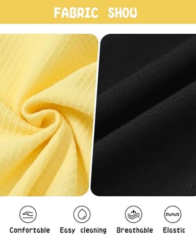 ZOEREA Toddler Baby Boy Clothes Summer Outfits Short Sleeve Solid Elastic Sweatshirt and Shorts 2 Piece Sweatsuit Set Yellow 4-5T - Image 6