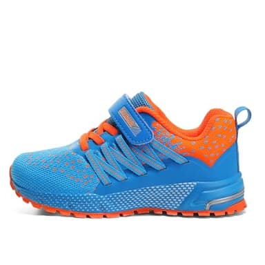 KUBUA Kids Sneakers for Boys Girls Running Tennis Shoes Lightweight Breathable Sport Athletic Blue Orange A Size US 13 Little Kid - Image 7