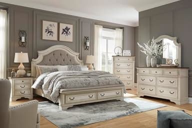 Signature Design by Ashley Realyn | French Country 7-Drawer Two-Tone Dresser – Fully Assembled, Decorative Corbels, Chipped White with Distressed Wood Top - Image 13