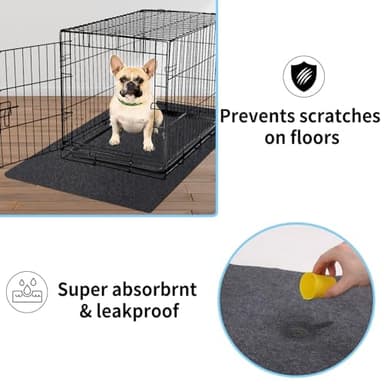 NYFITY Kennel Pad Dog Crate Mat Liner, Absorbs Urine, Waterproof, Non-Slip, Washable Puppy Pee Pad for Kennel Training - Under Pet Cage to Protect Floors, Thin Cut to Fit Design (42" x 28" - 1 Pack ) - Image 3