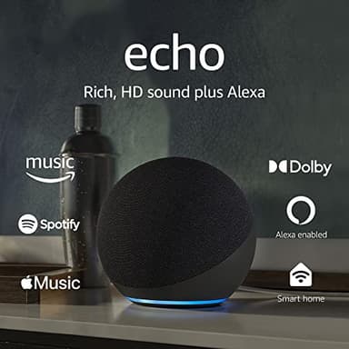 Amazon Echo (newest model), Alexa speaker with premium sound, Ideal for large bedrooms, living rooms and kitchens, Charcoal - Image 8