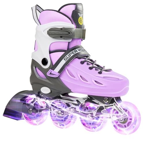 SUPER YOUNGSTER Adjustable Inline Skates for Boys Girls Ages 4-12 with Light Up Wheels, Roller Skates Blades for Youth Kids Indoor & Outdoor Beginners - Image 1